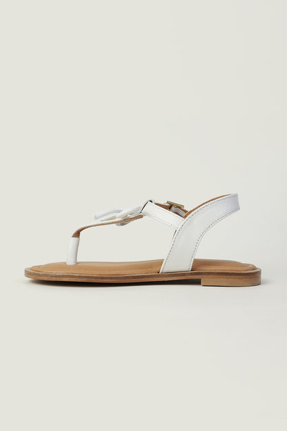 Girls White Solid Sandal