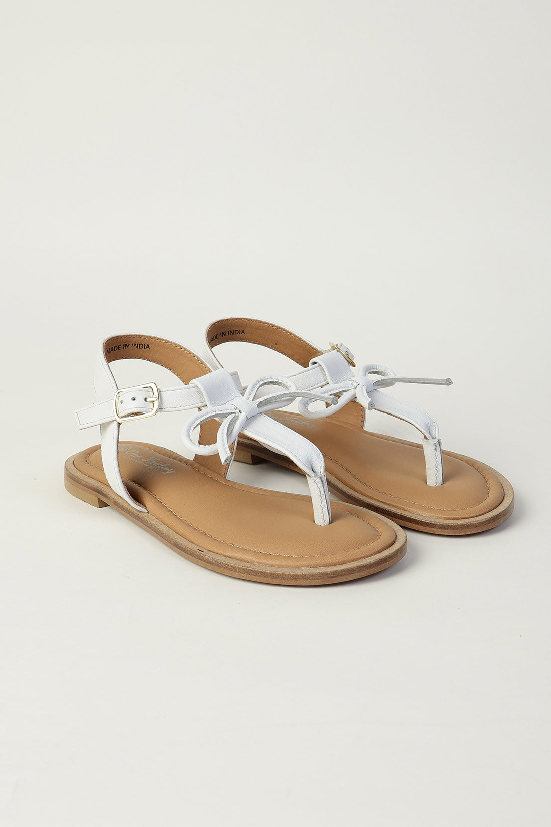One Friday Girls White Solid Sandal