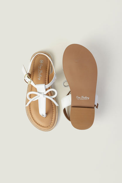 Girls White Solid Sandal