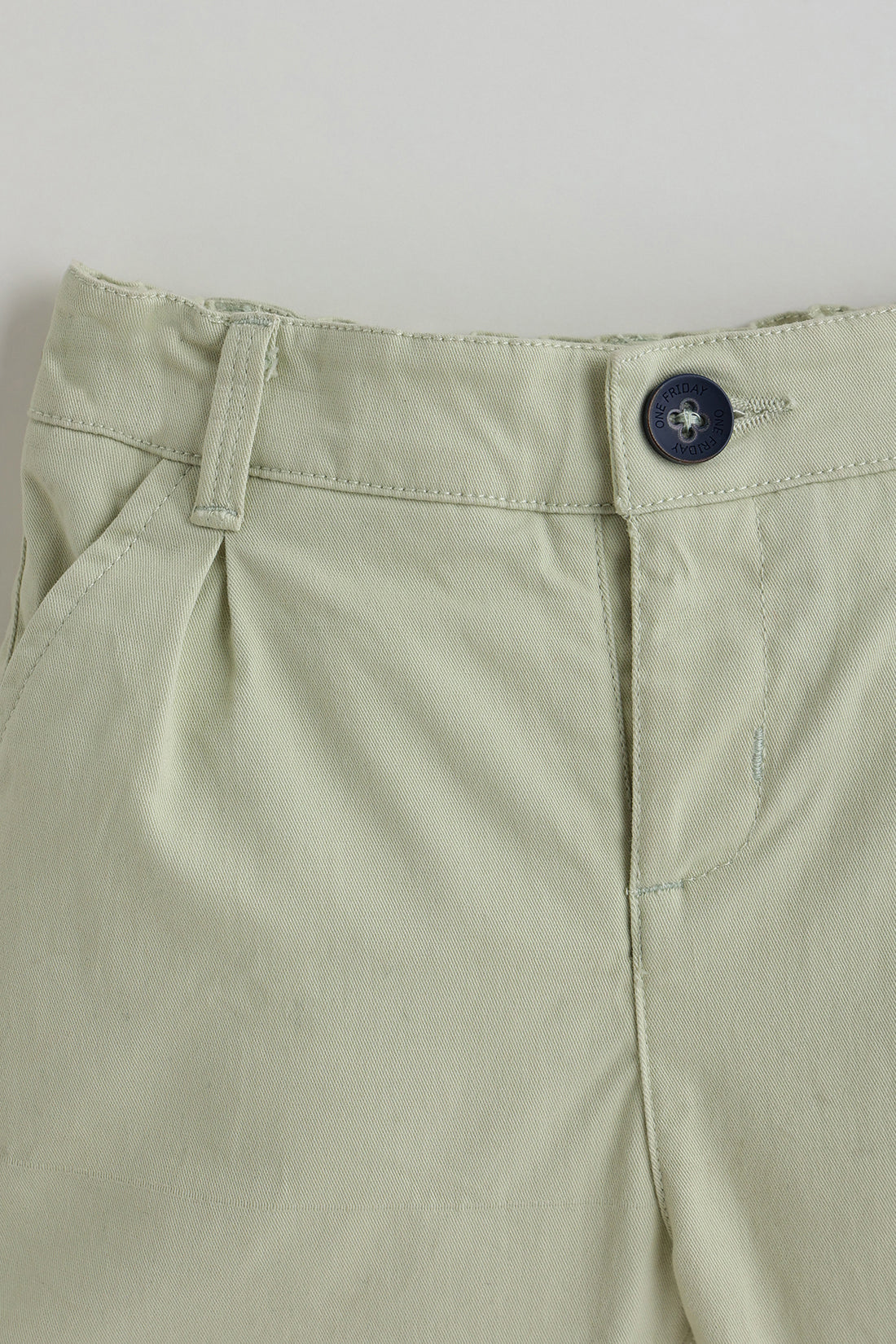 Kids Boys Mint Regular Solid Shorts by One Friday