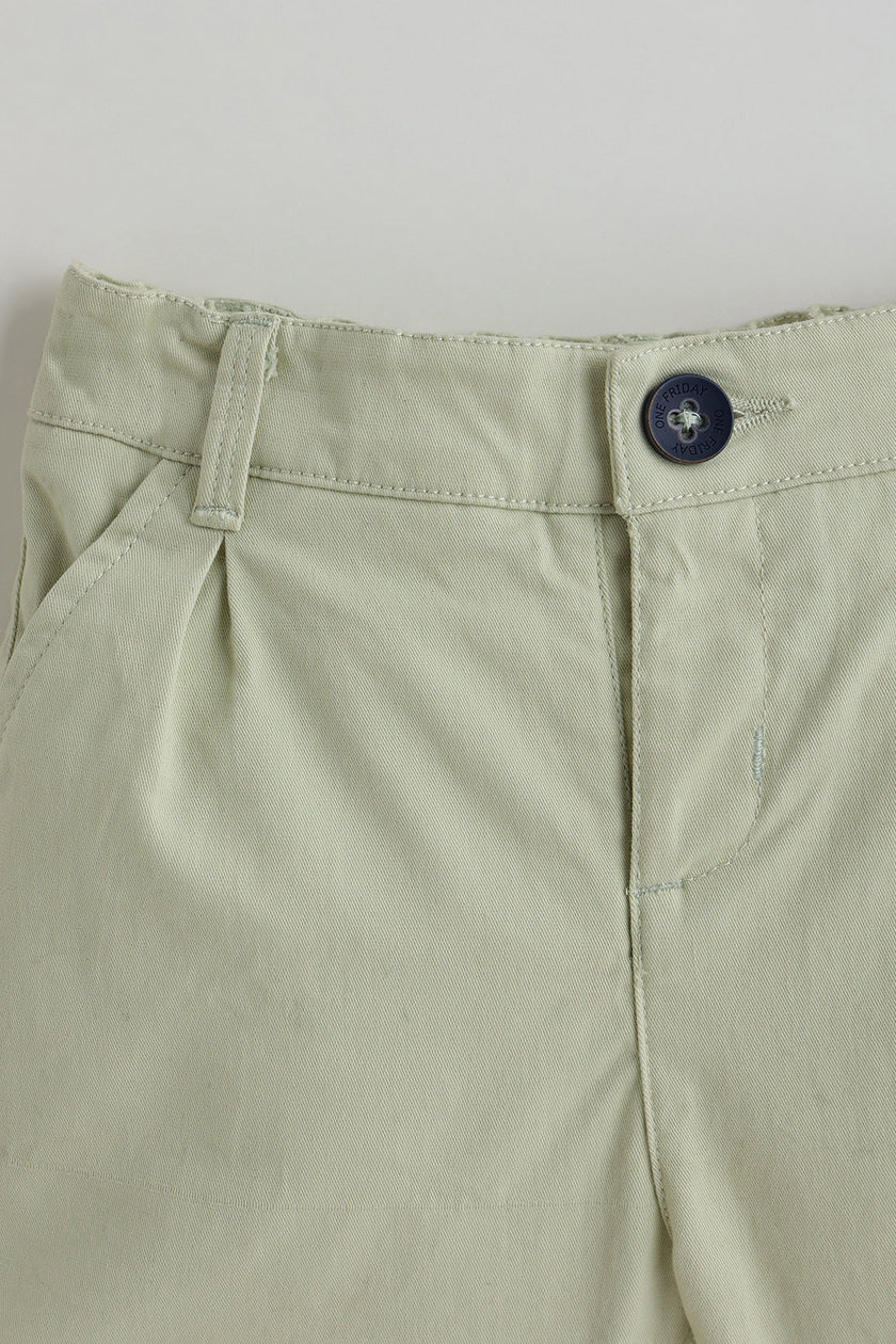 Kids Boys Mint Regular Solid Shorts by One Friday