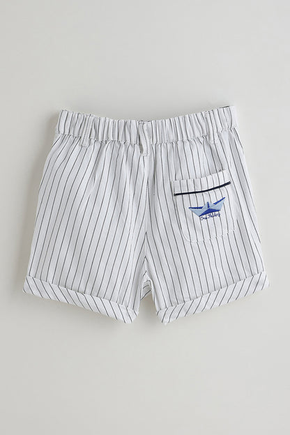 Kids Boys Blue Full Sleeve Printed Clothing Set By One Friday