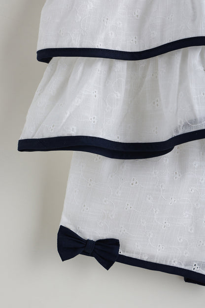 Kids Girls Off White Regular Fit Sleeveless Solid Dress with Shorts by One Friday