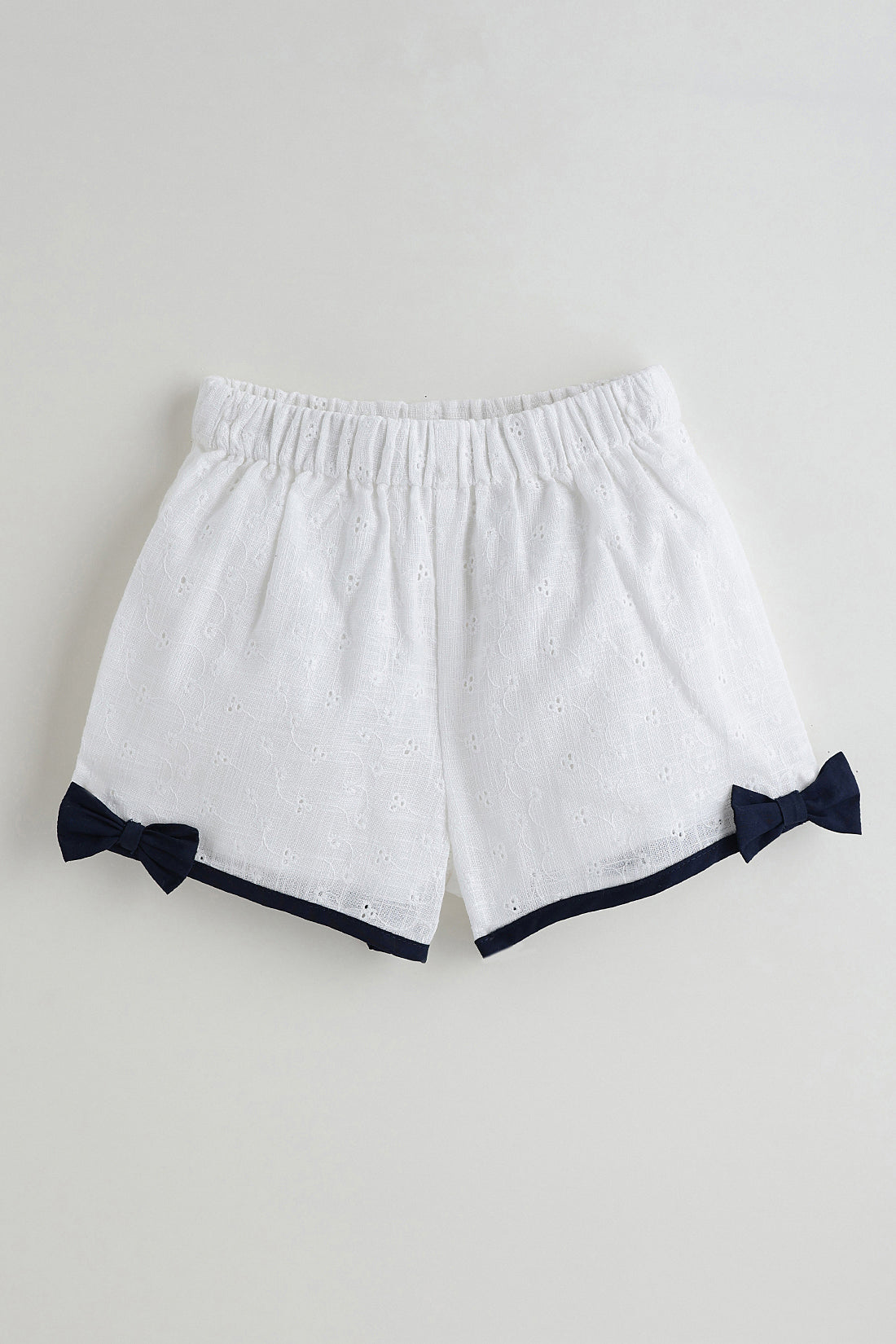 Kids Girls Off White Regular Fit Sleeveless Solid Dress with Shorts by One Friday