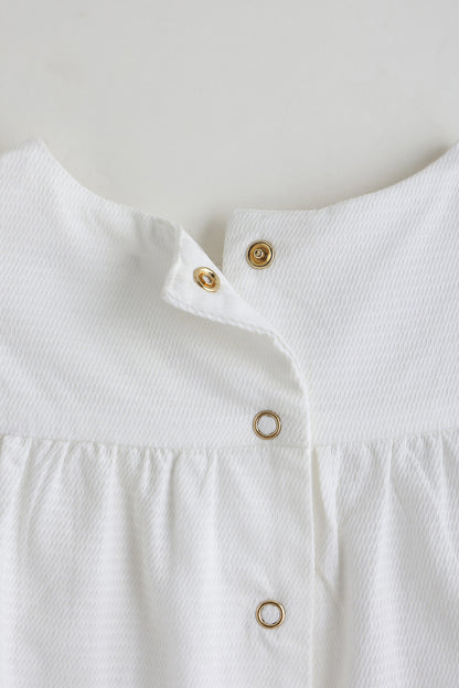 Kids Girls White Top with Printed Skirt