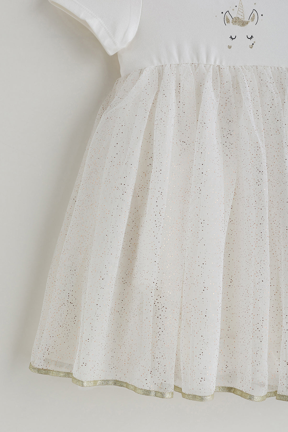 Kids Girls White Fit and Flare Short Sleeve Solid Dress by One Friday