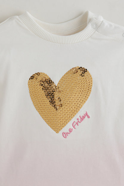 Kids Girls Pink Regular Fit Full Sleeve Solid Top with Leggings by One Friday