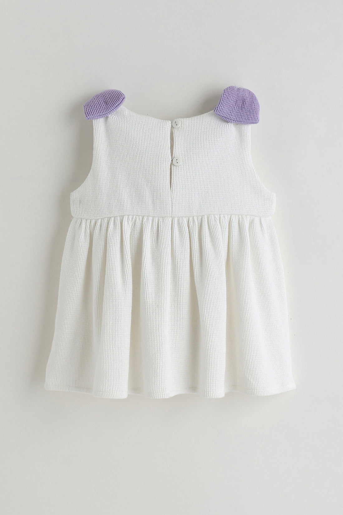 Kids Girls White Fit and Flare Sleeveless Solid Dresses by One Friday