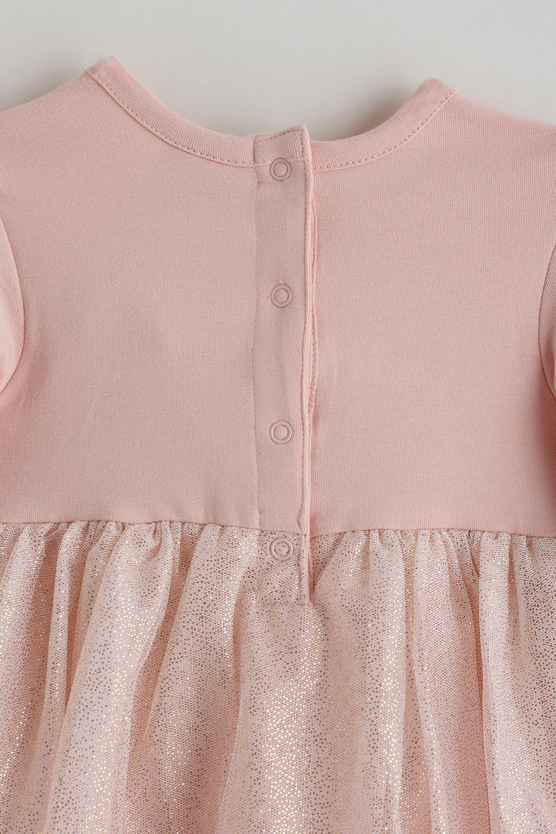 Kids Girls Peach Regular Fit Full Sleeve Solid Dress by One Friday