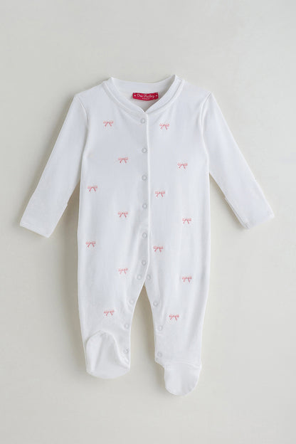 Kids Girls White Regular Fit Full Sleeve Solid Bodysuit by One Friday