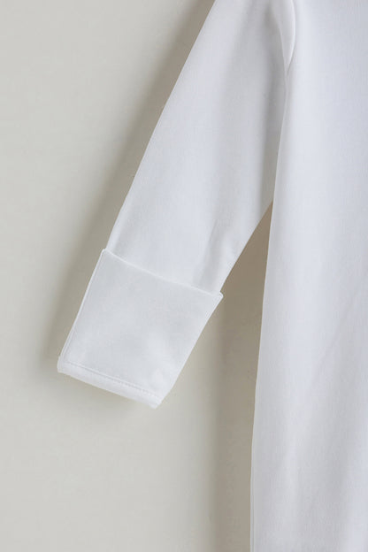 Kids Girls White Regular Fit Full Sleeve Solid Bodysuit by One Friday