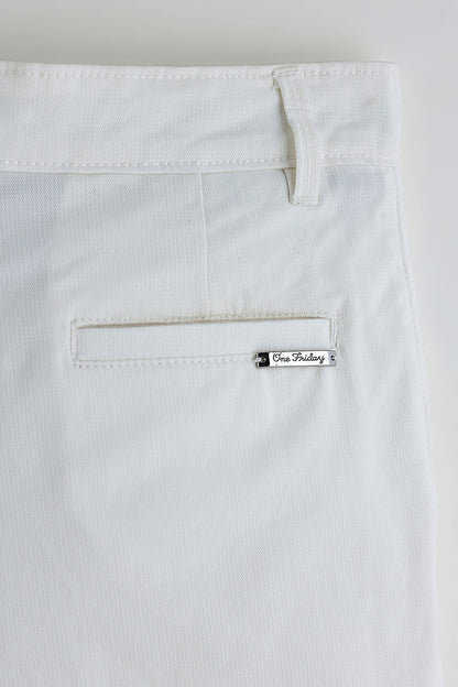 Boys Off White Regular Fit Shorts