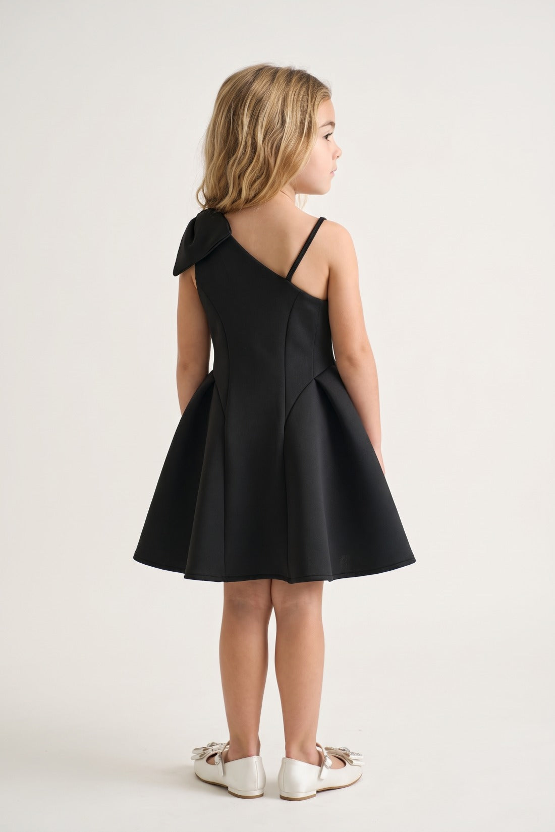 Girls Black Scuba Regular Fit Dress
