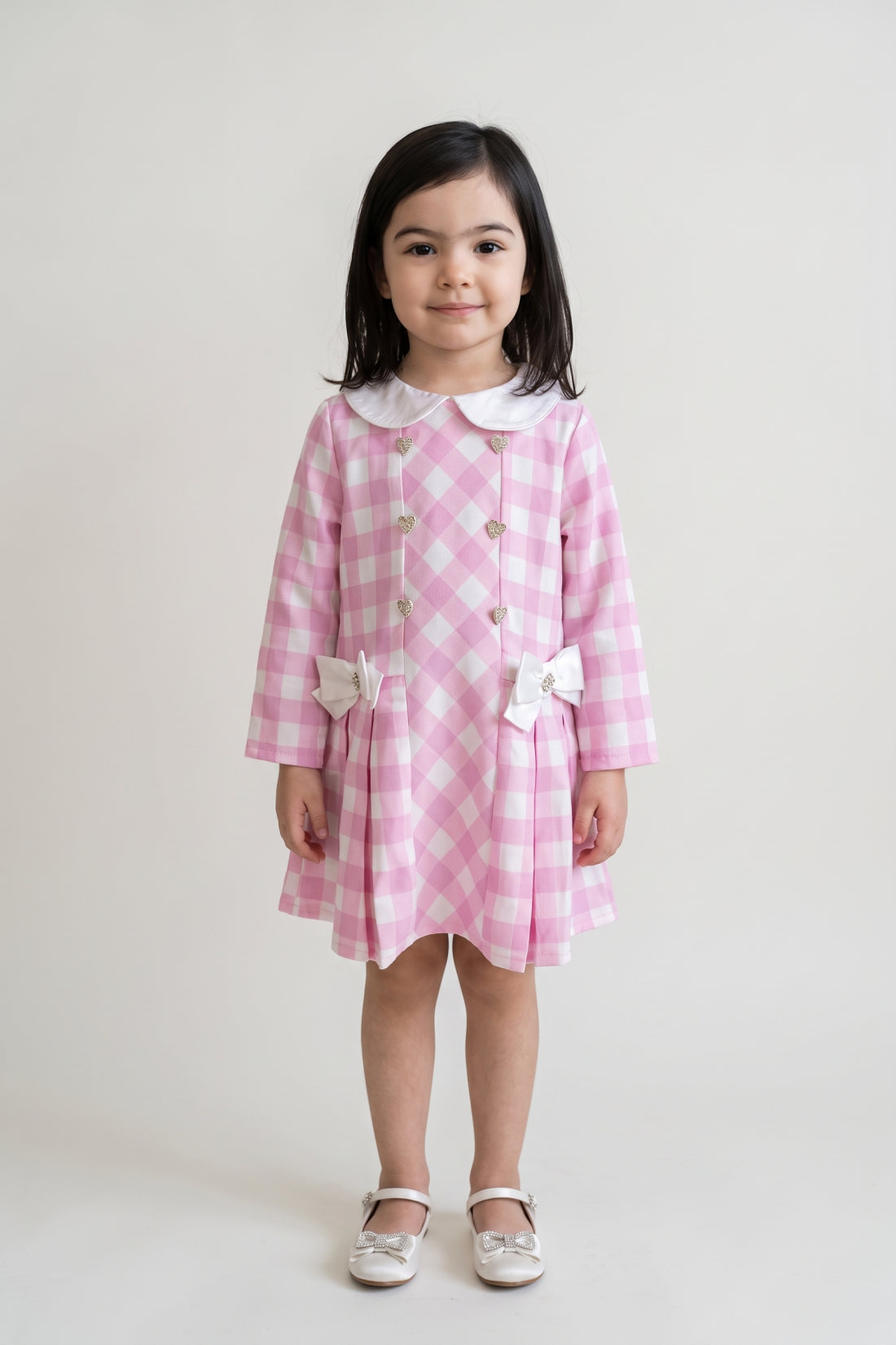 Baby Girls Pink Checked Cotton Summer Dress