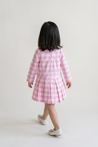 Baby Girls Pink Checked Cotton Summer Dress