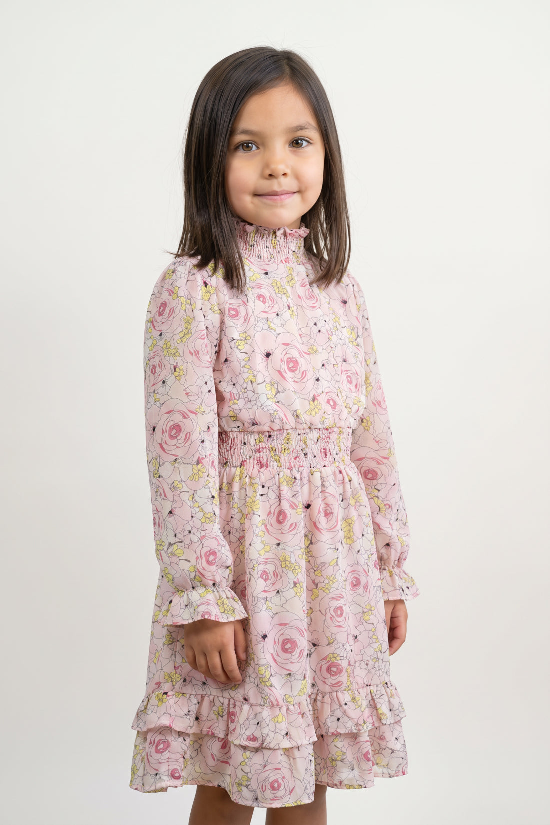 Multi Printed Moss V-Neck Dress