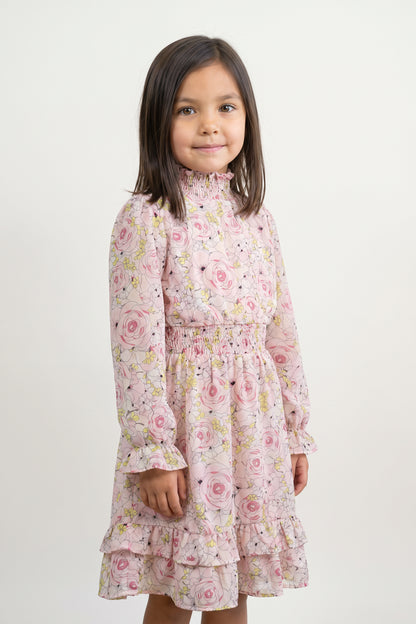 Multi Printed Moss V-Neck Dress
