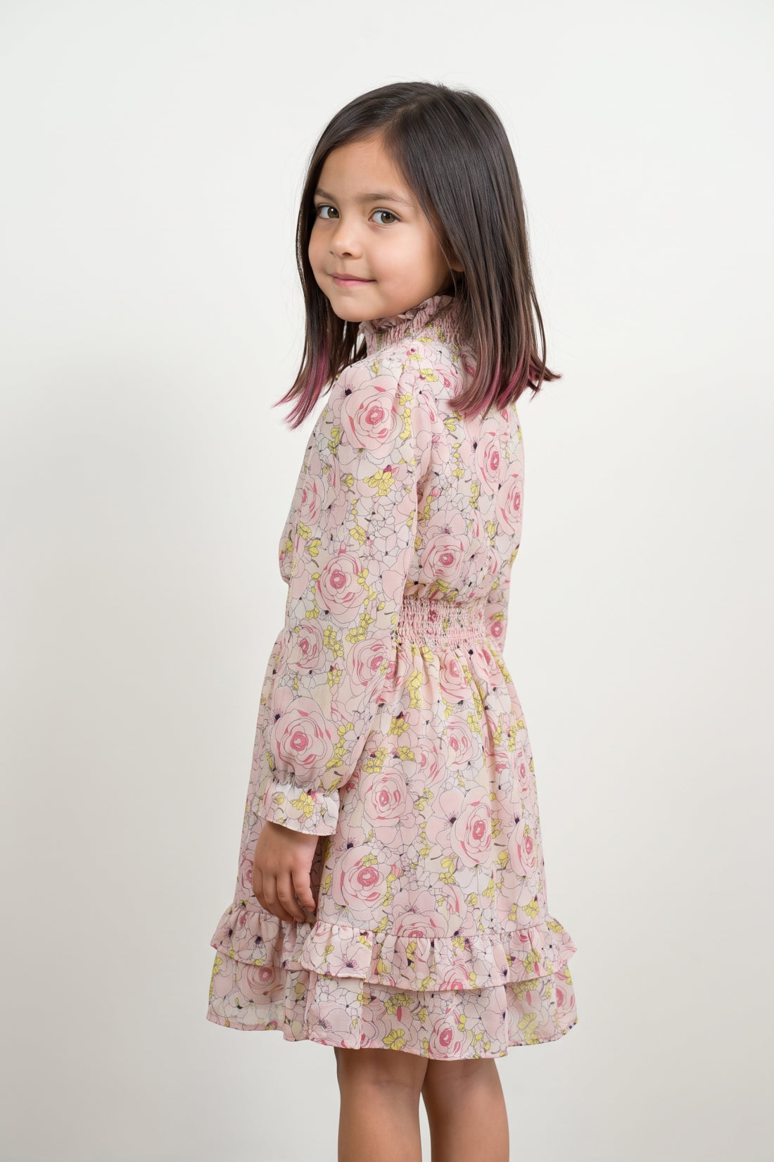 Multi Printed Moss V-Neck Dress
