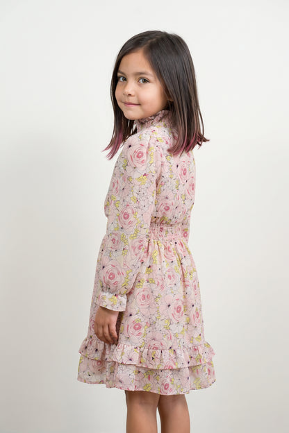 Multi Printed Moss V-Neck Dress