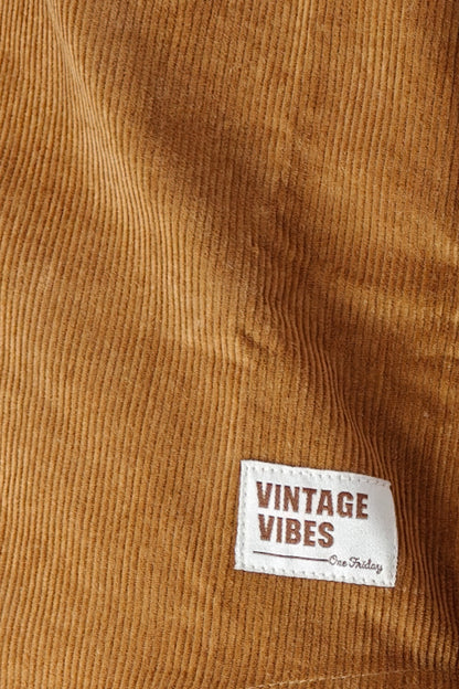 Boys Brown Cotton Corduroy Zip Trousers