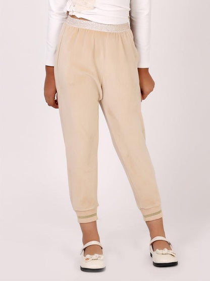 One Friday Kids Girls Beige Relaxed Knitted Trouser - One Friday World