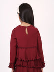 One Friday Wine Pleated Top