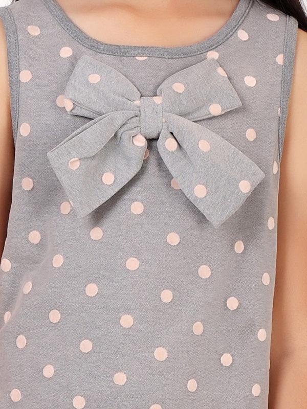Grey And Pink Polka Dot Dress - One Friday World