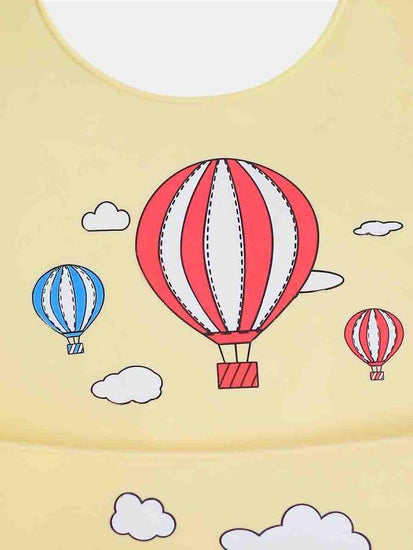 Hot Balloon Print Bib Yellow - One Friday World