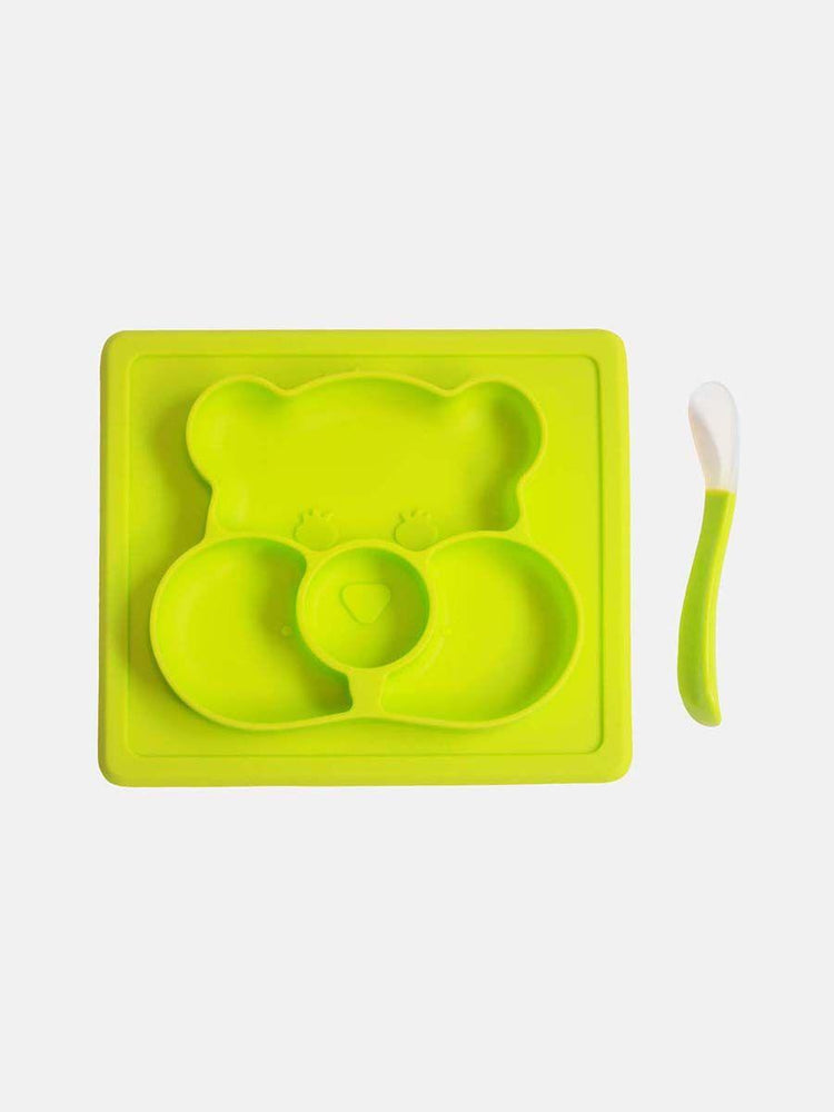 Green Teddy Silicon Plate Set - One Friday World