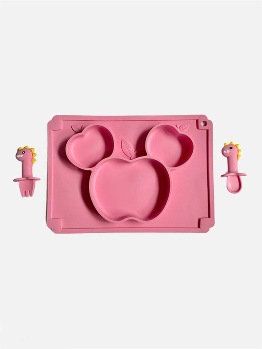 Pink Apple Silicon Plate Set