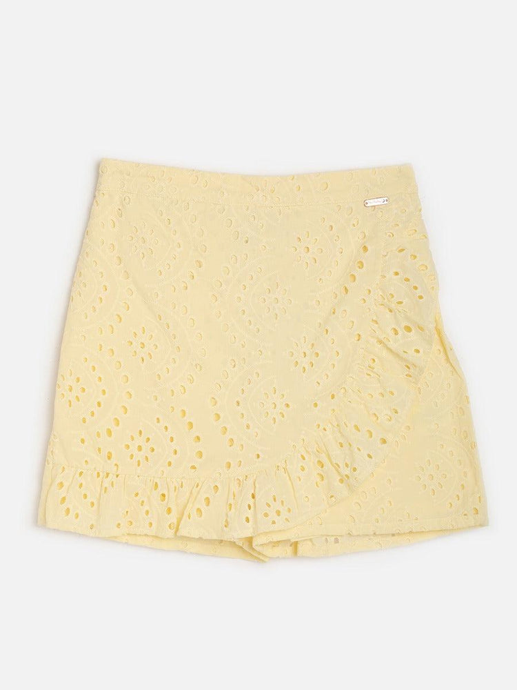 Yellow Solid Skirt - One Friday World