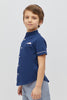 One Friday Chinese Collar Blue T-shirt
