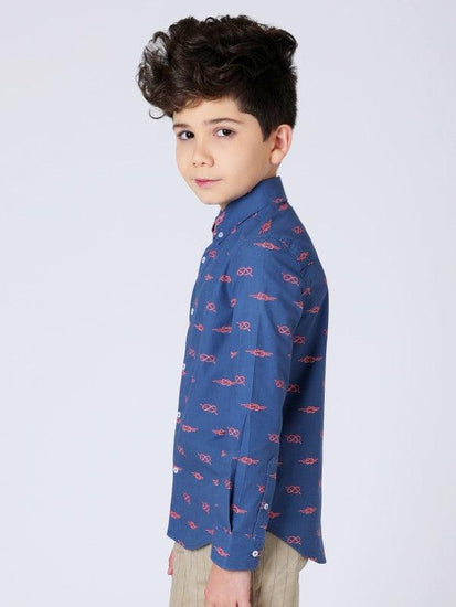 Blue Knot Printed Shirt - One Friday World