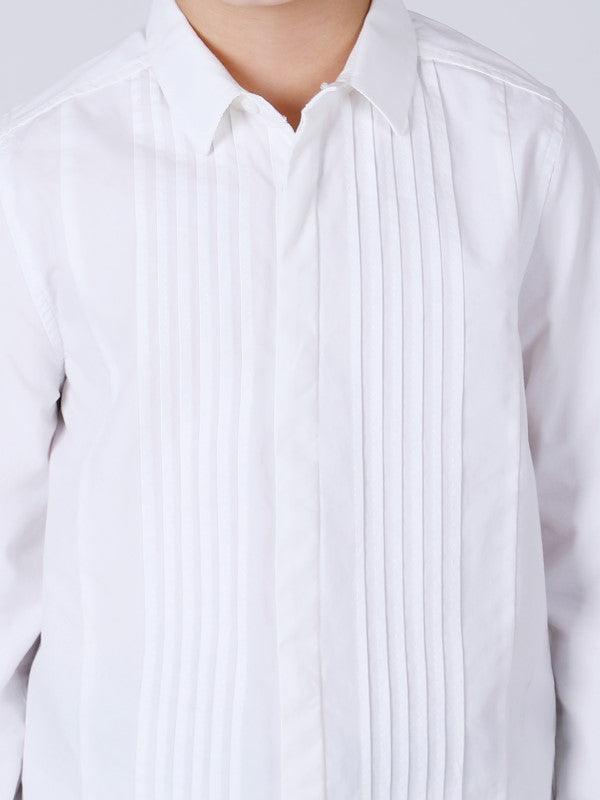 White Pleated Shirt - One Friday World