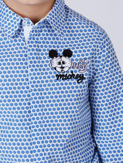 Blue Polka Dot Mickey Shirt - One Friday World