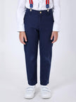 Blue Cotton with Elastane Trouser - One Friday World
