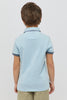 One Friday Boys Printed Aqua Polo neck T-shirt