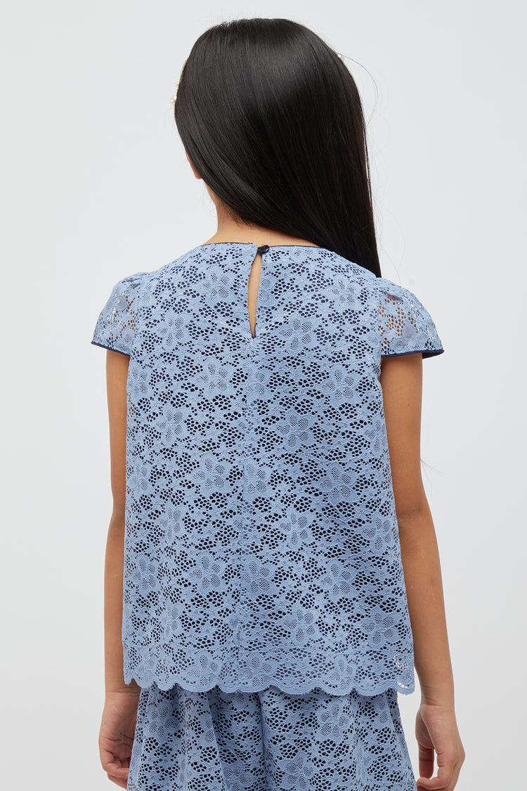 Lace Ice Blue Top