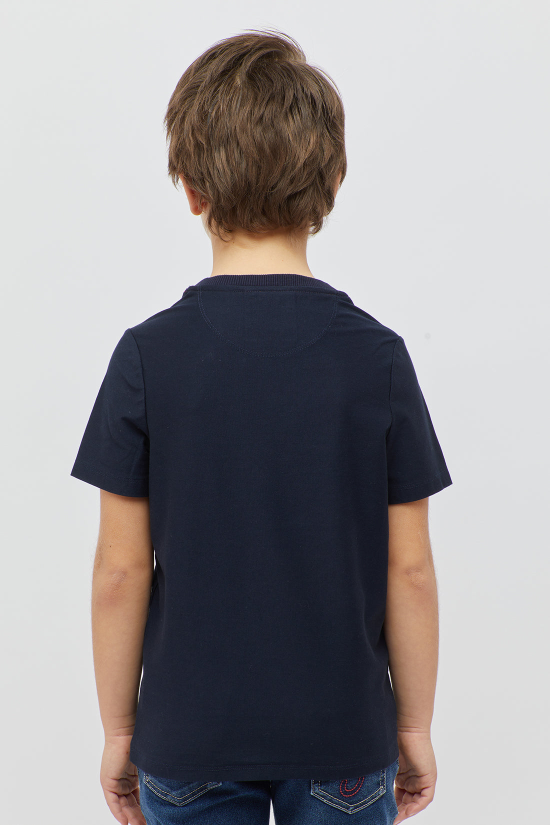 One Friday Printed Navy Blue T-shirt