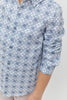 One Friday Formal Printed Blue Shirt