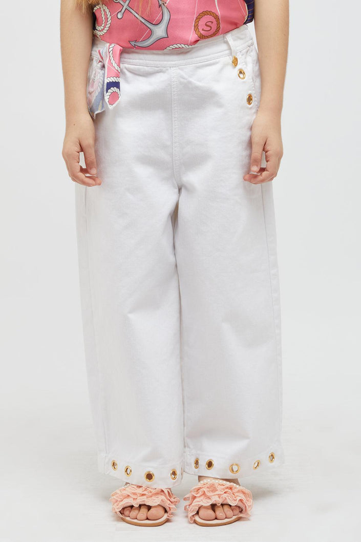 One Friday Off White Flared Trouser