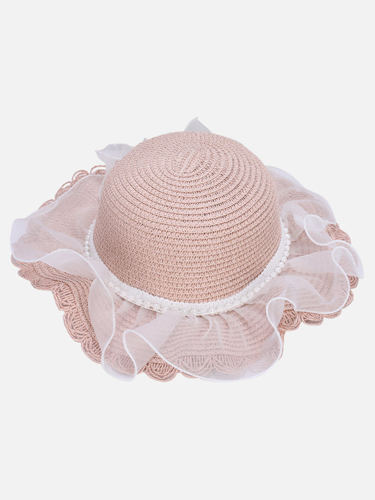 Pink Summer Cap With Bag