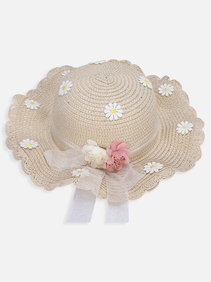 One Friday Beige Solid Summer Cap With Bag - One Friday World