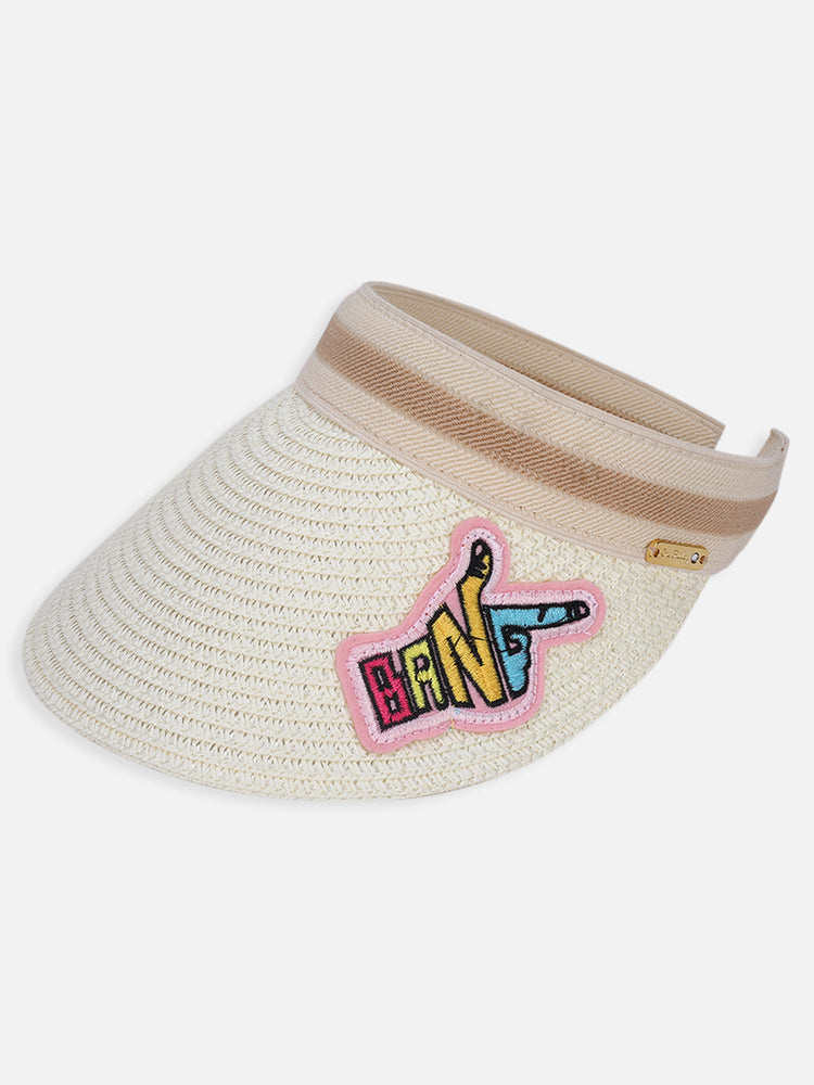 Off White Solid Sunhat