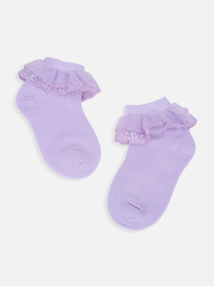 One Friday Purple Lace Socks