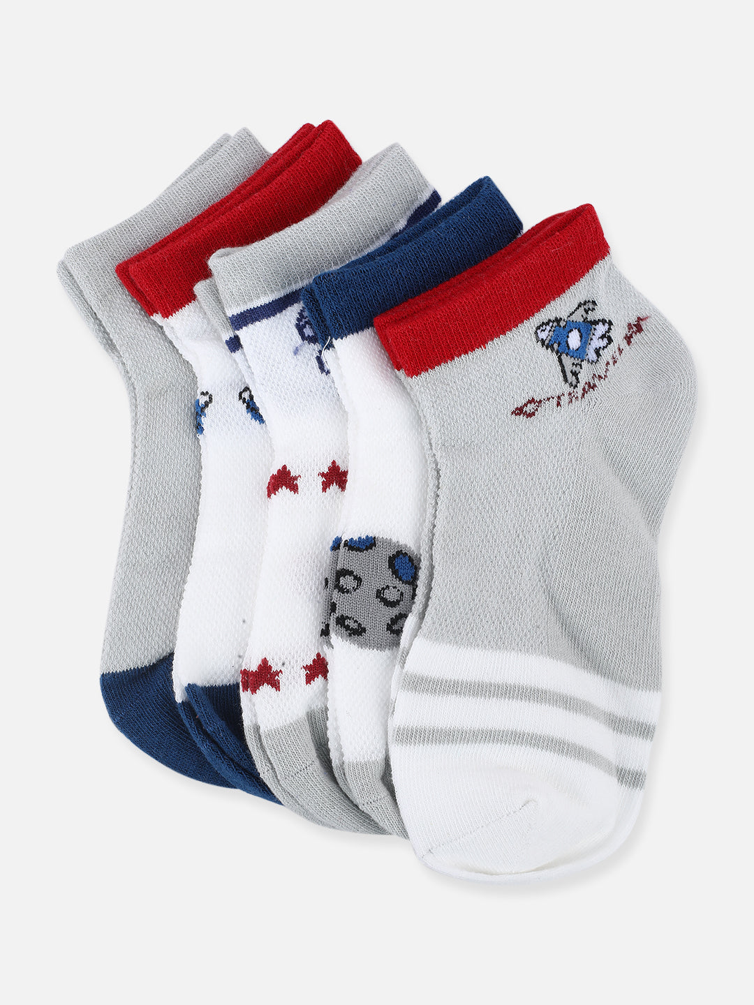 One Friday Multi Printed Socks Set Of 5