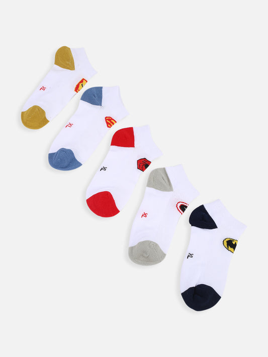White Solid Socks (Set Of 5)