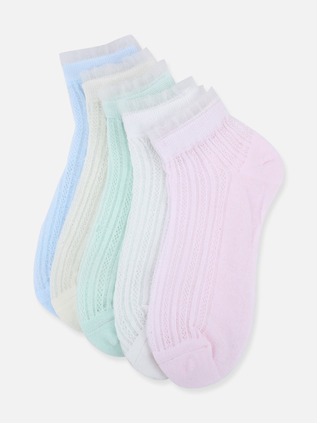 One Friday Multi Solid Socks Set Of 5