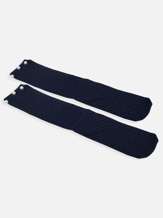 Navy Blue Solid Socks