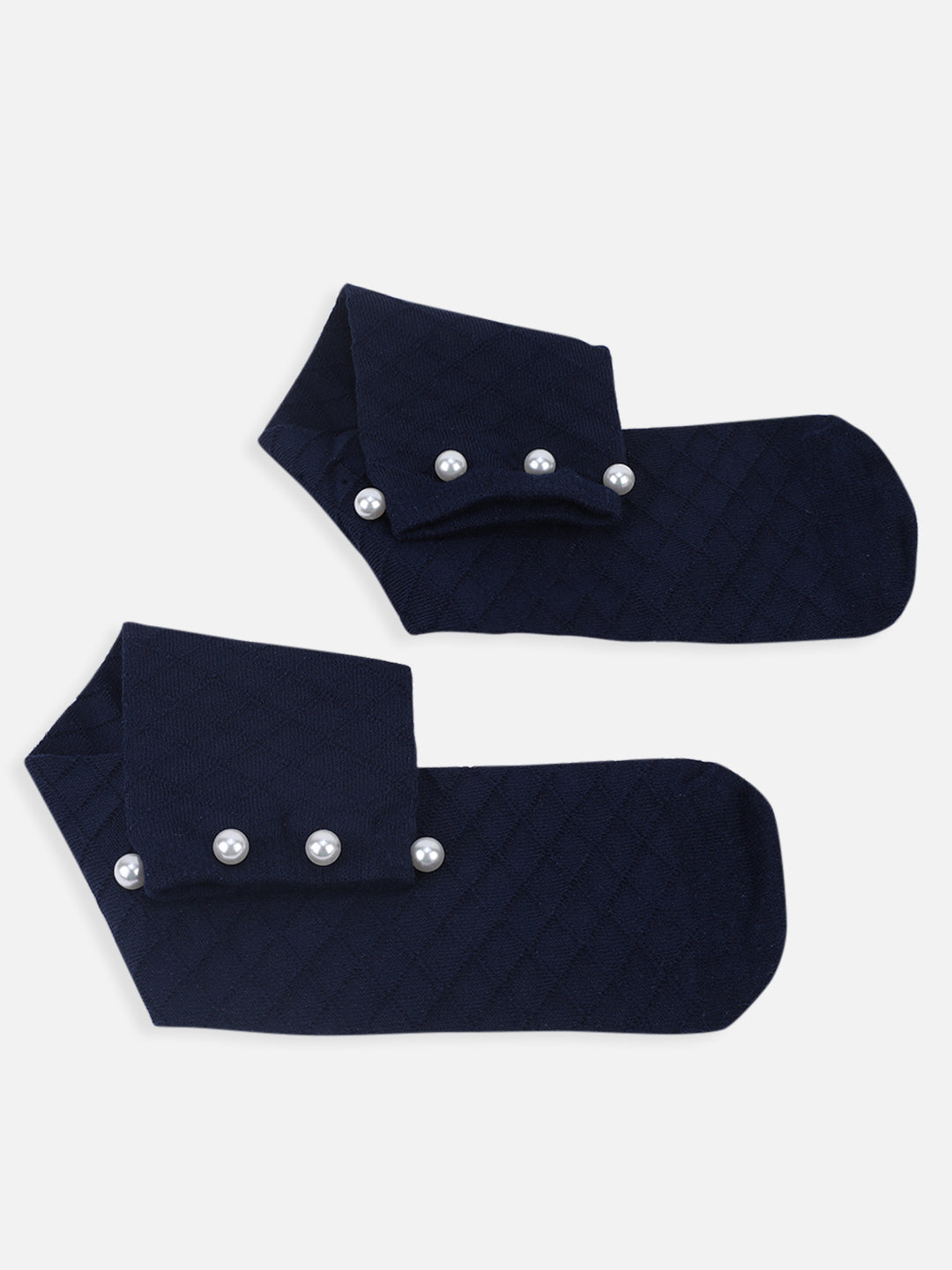 One Friday Navy Blue Solid Socks